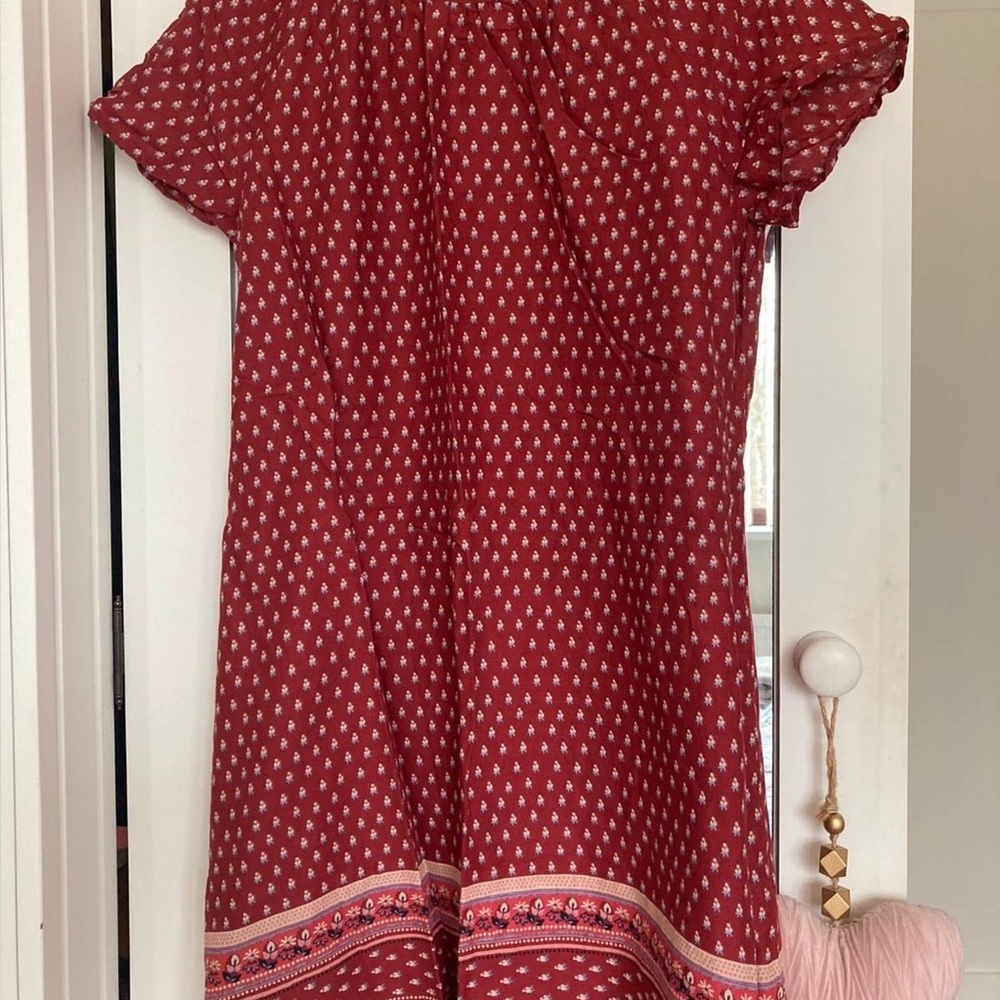 Fat Face Red Flutter Sleeve Sundress
